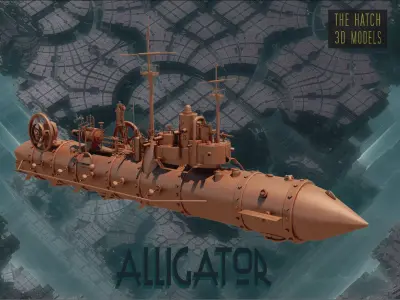 Steampunk Alligator 3D model