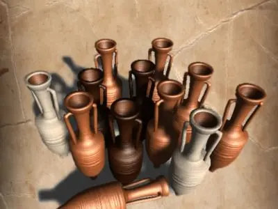 Amphora rar Low-poly 3D model