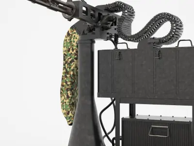 Gatling Gun with inner parts 3D model