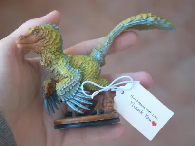 Chibi feathered velociraptor STL for printing 3D model