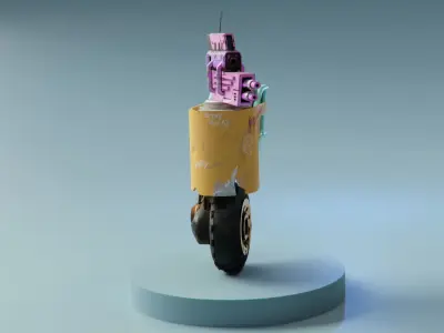 SCIFI TURRET ROBOT 3D model