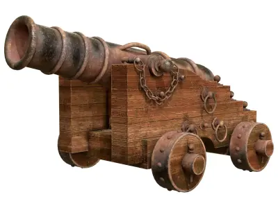 Cannon-3-Old Version Low-poly 3D model