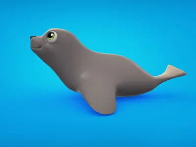 Seal cute character Low-poly 3D model Low-poly 3D model