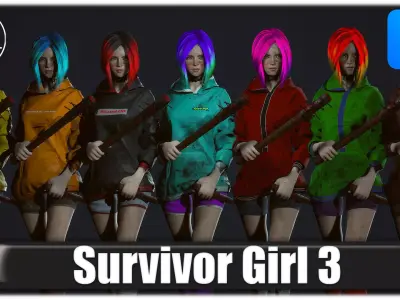 Survivor Girl 3 Low-poly 3D model