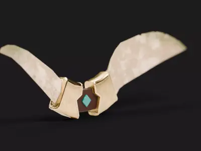 Ancient Double Curved Dagger Low-poly 3D model