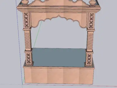 indian stone jharokha window Low-poly 3D model