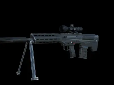 Ribbed Silencer Low-poly 3D model