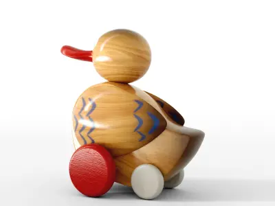 Vintage Wooden Duck Toy 3D model
