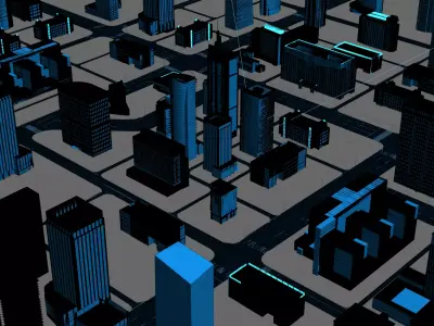 Cyberpunk Smart City Infrastructure 3D Model 3D model