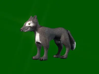 Low poly wolf Low-poly 3D model
