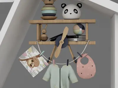 toys and furniture set  Low-poly 3D model