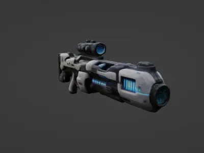 Sci-Fi Energy Rifle with Advanced Scope  3D model