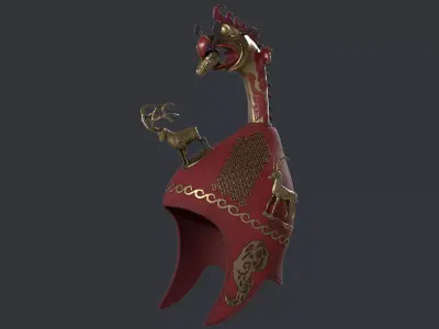 SubD Scythian Helmet 3D model
