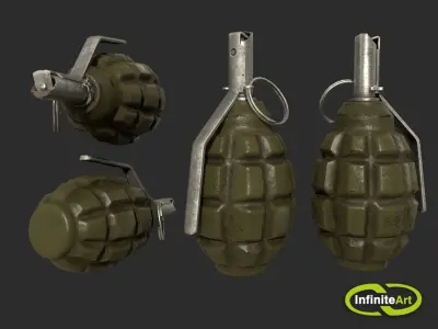 Grenade F-1 Low-poly 3D model