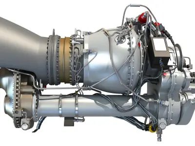 Turbomeca Arriel 2 Turboshaft Helicopter Engine 3D model