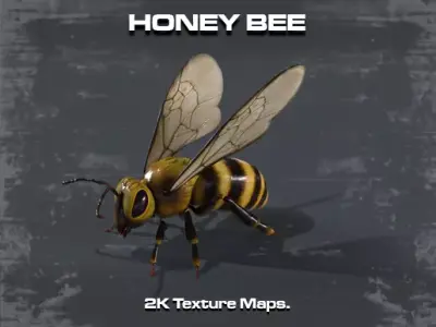 Honey Bee Low-poly 3D model