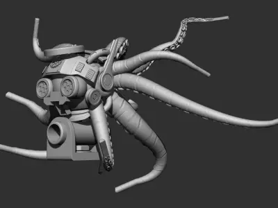 Octopus spider with glowing eyes Free low-poly 3D model
