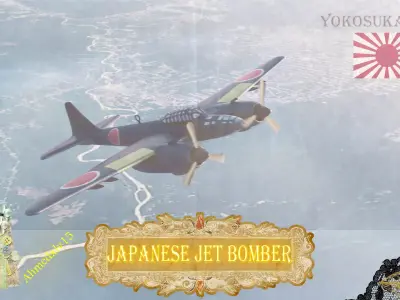 WWII Japanese Jet Bomber Yokosuka P1Y Ginga Low-poly 3D model