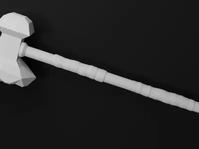 Minimalistic fantasy hammer 5 Free low-poly 3D model