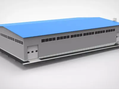 Industrial Metal Hangar 3D model