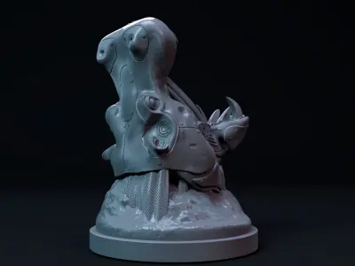 Hippopotamus mecha-robot pen holder pre-supported 3D print model