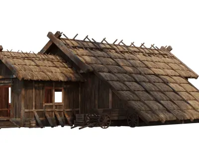 Old Medieval House 38 PBR 4K GameReady Low-poly 3D model