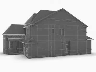 Cottage House 08  Low-poly 3D model