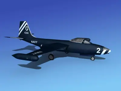 McDonnell F2H4 Banshee V06 3D model