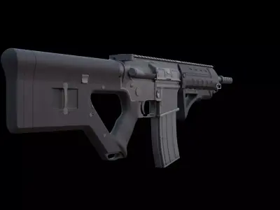 Futuristic M4 Carbine Low Poly Tactical Rifle PBR Low-poly 3D model