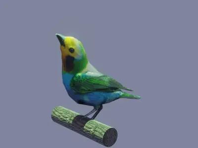bird flying Low-poly 3D model