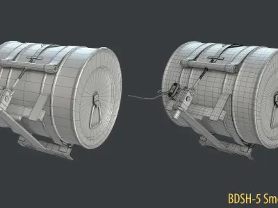WW2 Soviet Tank External Equipment Set  3D model
