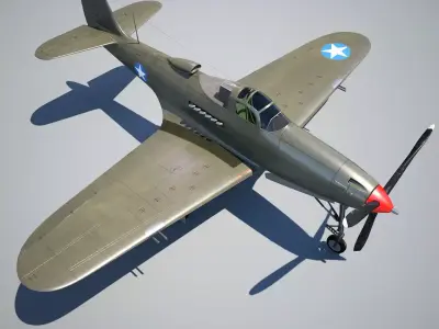 Bell P-39 Airacobra Low-poly 3D model