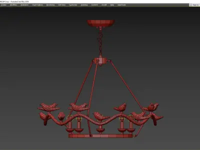 DOVE CHANDELIER  BIRD 9  IMPERIUMLOFT Low-poly 3D model