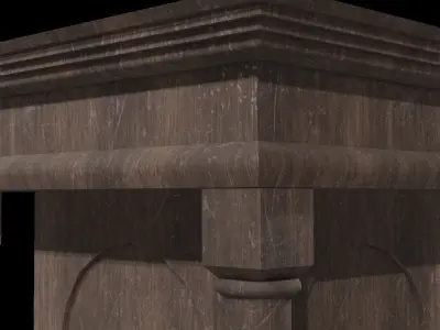 Gothic Pedestal Low-poly 3D model