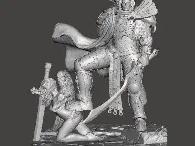 HANDSOME SON MINIATURE MODEL FIGURE FOR SCIFI GAMES RPG WARGAMES 3D print model
