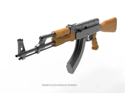 AK-47 rifle Free low-poly 3D model