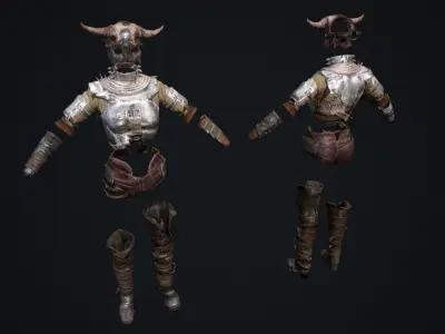 Female set 2 armor Low-poly 3D model
