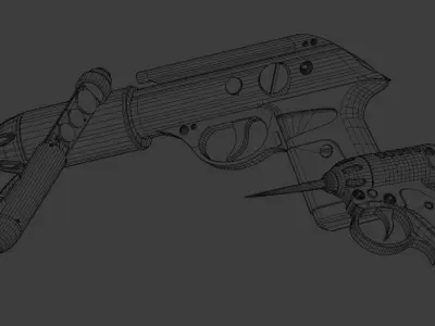 Gun MIB Low-poly 3D model