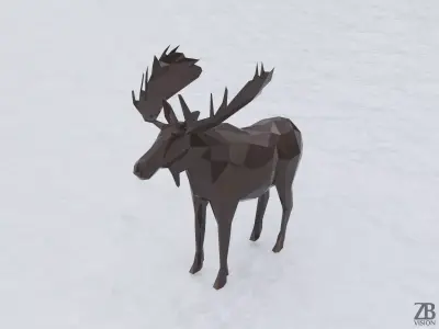 Lowpoly Moose 3D model