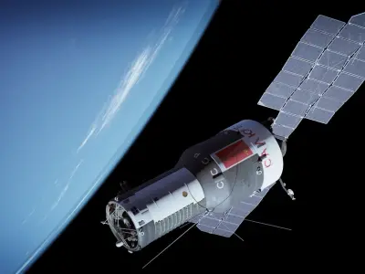 Almaz Military Salyut Space Station 3D model