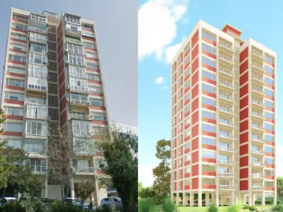 Atakoy Site Part 1 Type A Block of Flats - 3D Model and Plan Low-poly 3D model