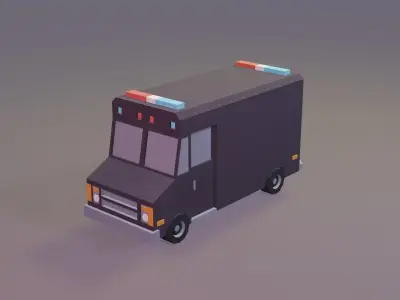 Police Van Low-poly 3D model