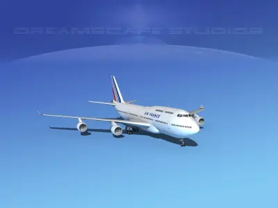 Boeing 747-400 Air France 3D model
