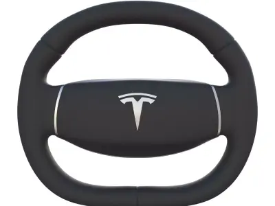 Tesla Model 3 Steering Wheel Low-poly 3D model