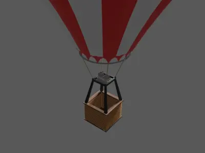 Red Balloon Checkered - Balao Vermelho Quadriculado Low-poly 3D model