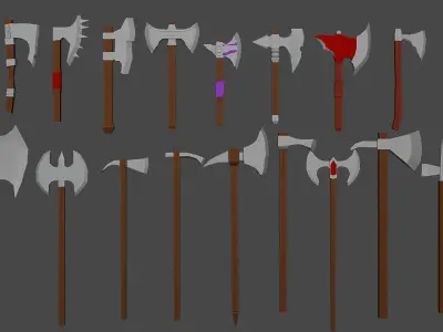 Low Poly Weapons Pack 2 DISCOUNT Low-poly 3D model