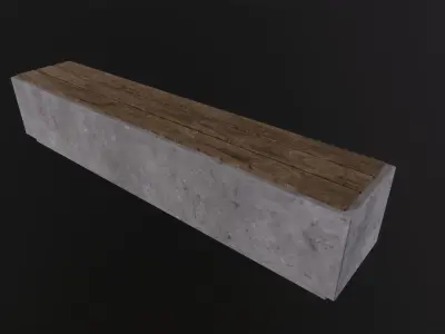 Bench 3D Model Low-poly 3D model