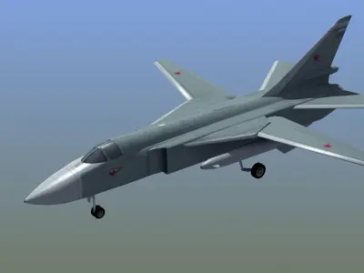 Su24 Fencer Bomber Low-poly 3D model