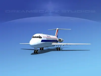Douglas DC-9-15 USA Jet 3D model