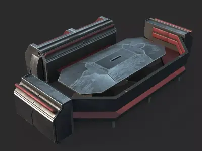 Sofa chair in futuristic sci-fi style 3D model